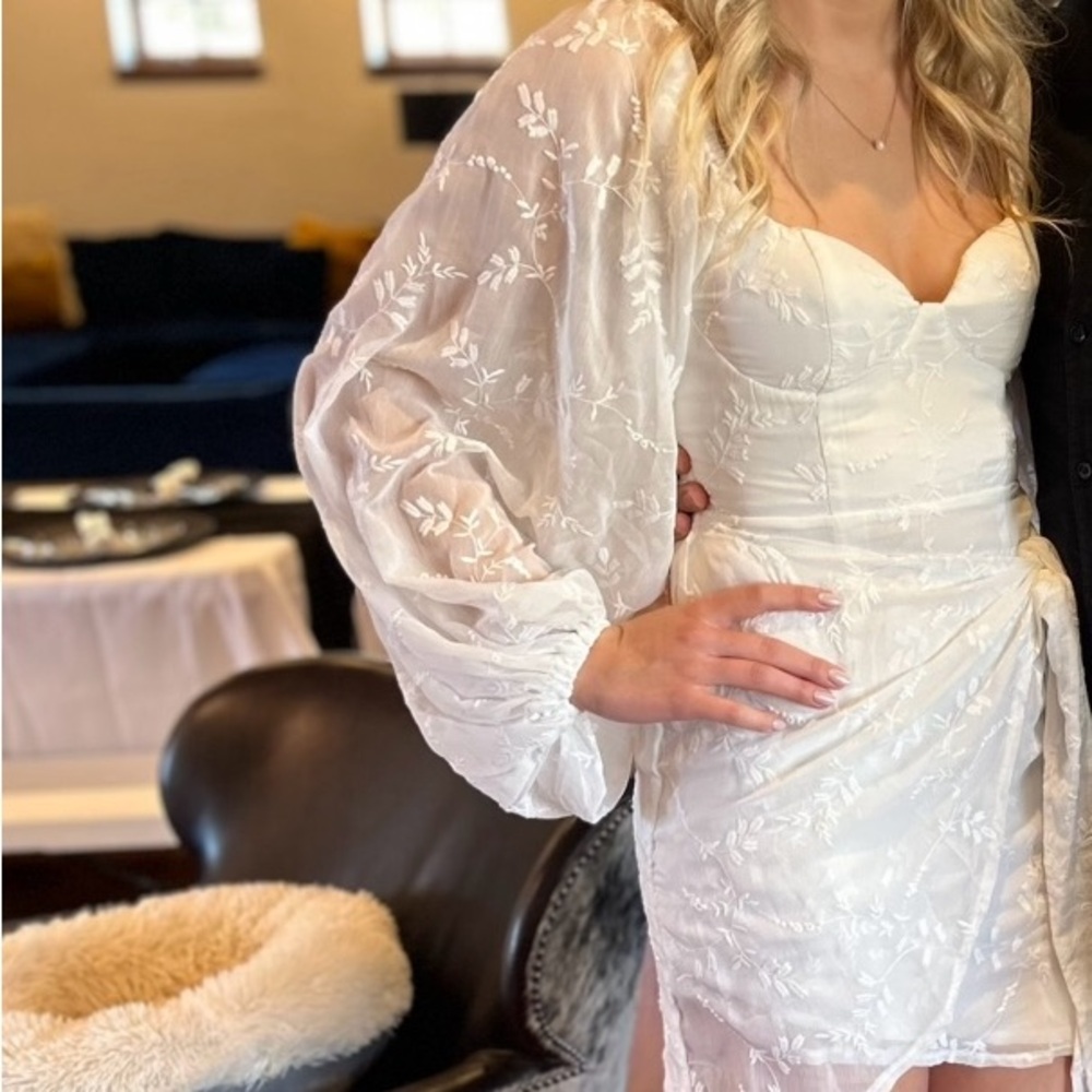 Selfie Leslie Ivory Embroidered Dress